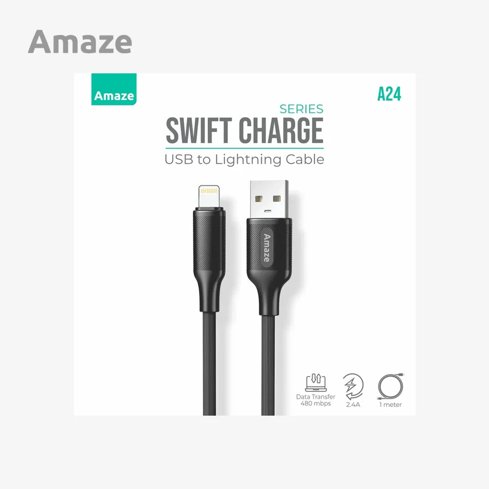 Amaze A24 Swift Series USB to Lightning Cable 2.4A 1m