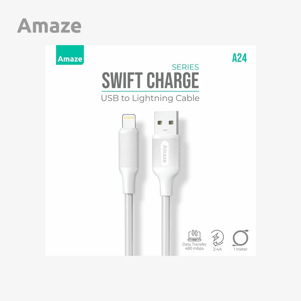 Amaze A24 Swift Series USB to Lightning Cable 2.4A 1m