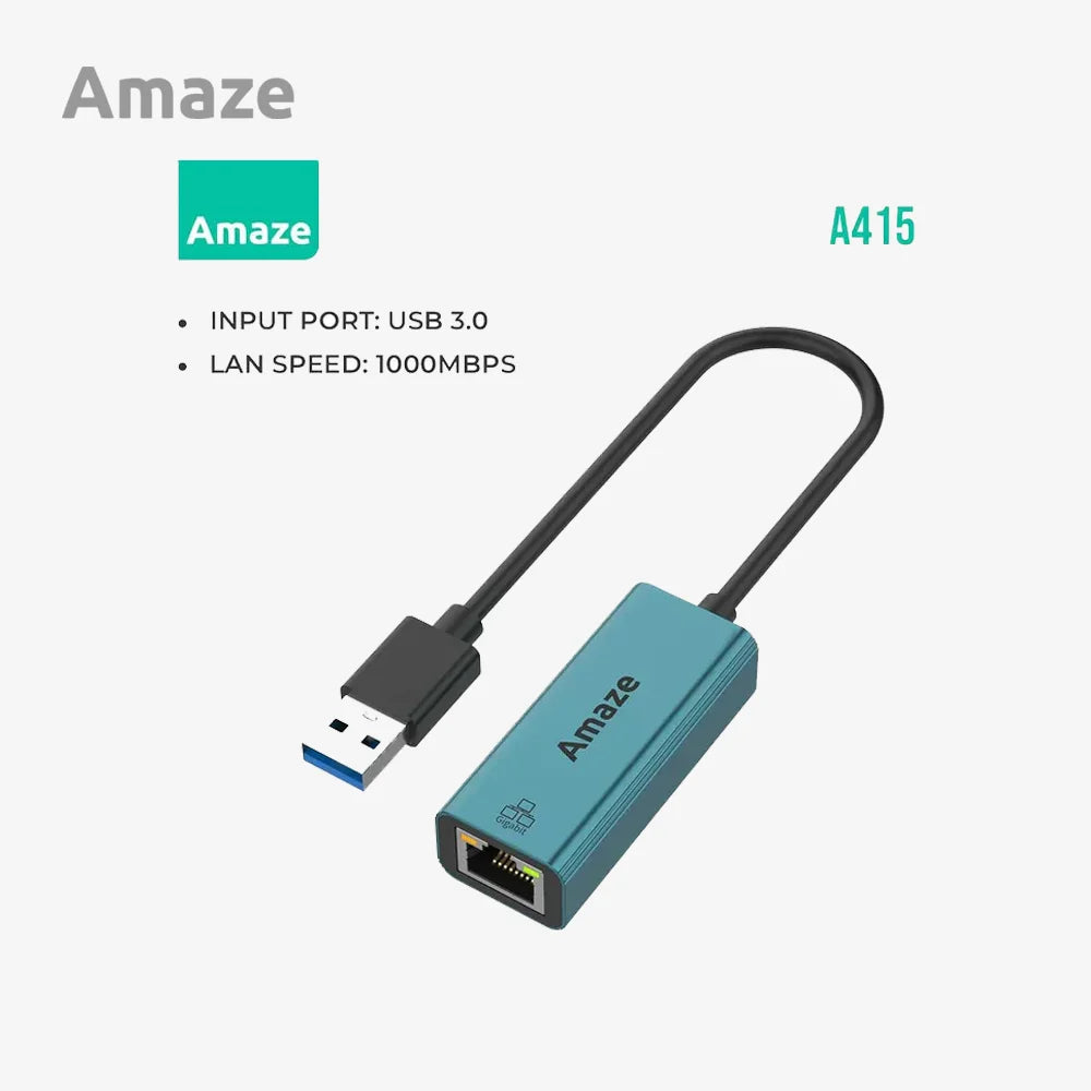 AMAZE A415 USB 3.0 TO GIGABIT ETHERNET ADAPTER