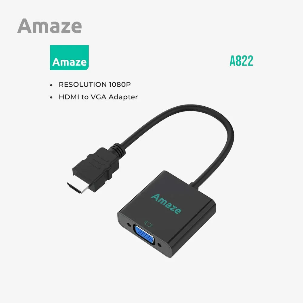 AMAZE A822 HDMI to VGA Adapter for High-Quality Video Conversion