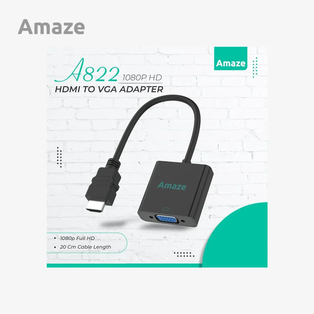 AMAZE A822 HDMI to VGA Adapter for High-Quality Video Conversion