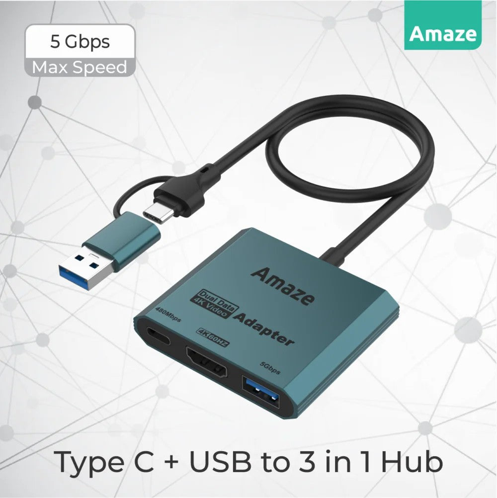 AMAZE A315 TYPE C + USB TO HDMI 4K@60HZ +USB3.0+TYPEC HUB