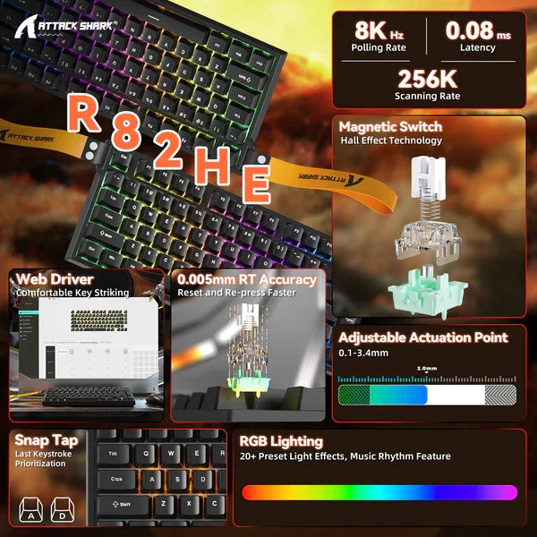 Attack Shark R82 HE Rapid Trigger Keyboard