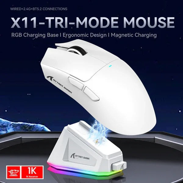 Attack Shark X11 Wireless Gaming Mouse with Charging Dock