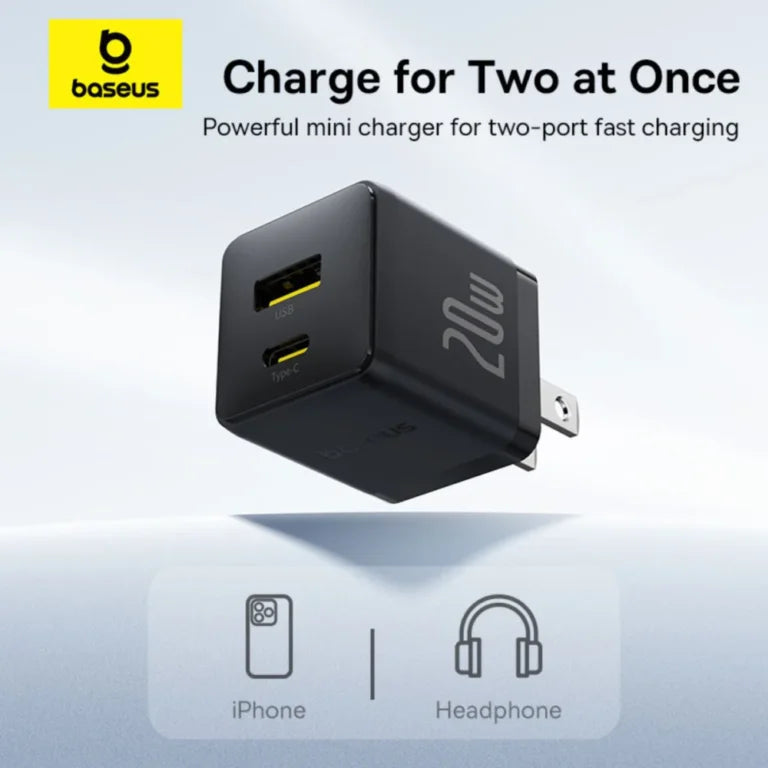 Baseus Palm Fast Mobile Charger Type C + USB 20W US