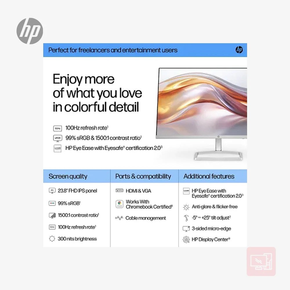 HP Series 5 - 524sf, 23.8" Full HD Monitor