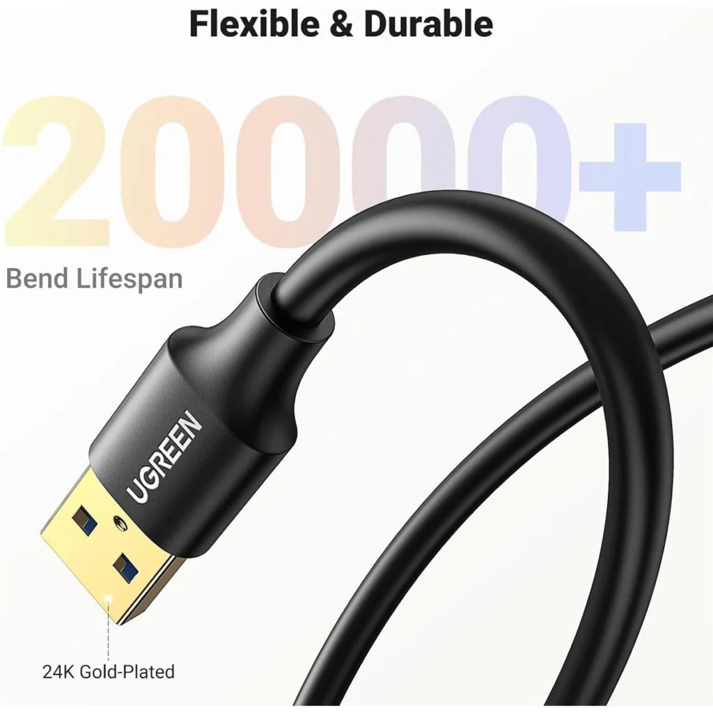 UGREEN 90722 USB-A MALE TO USB-A FEMALE EXTENSION CABLE 5M